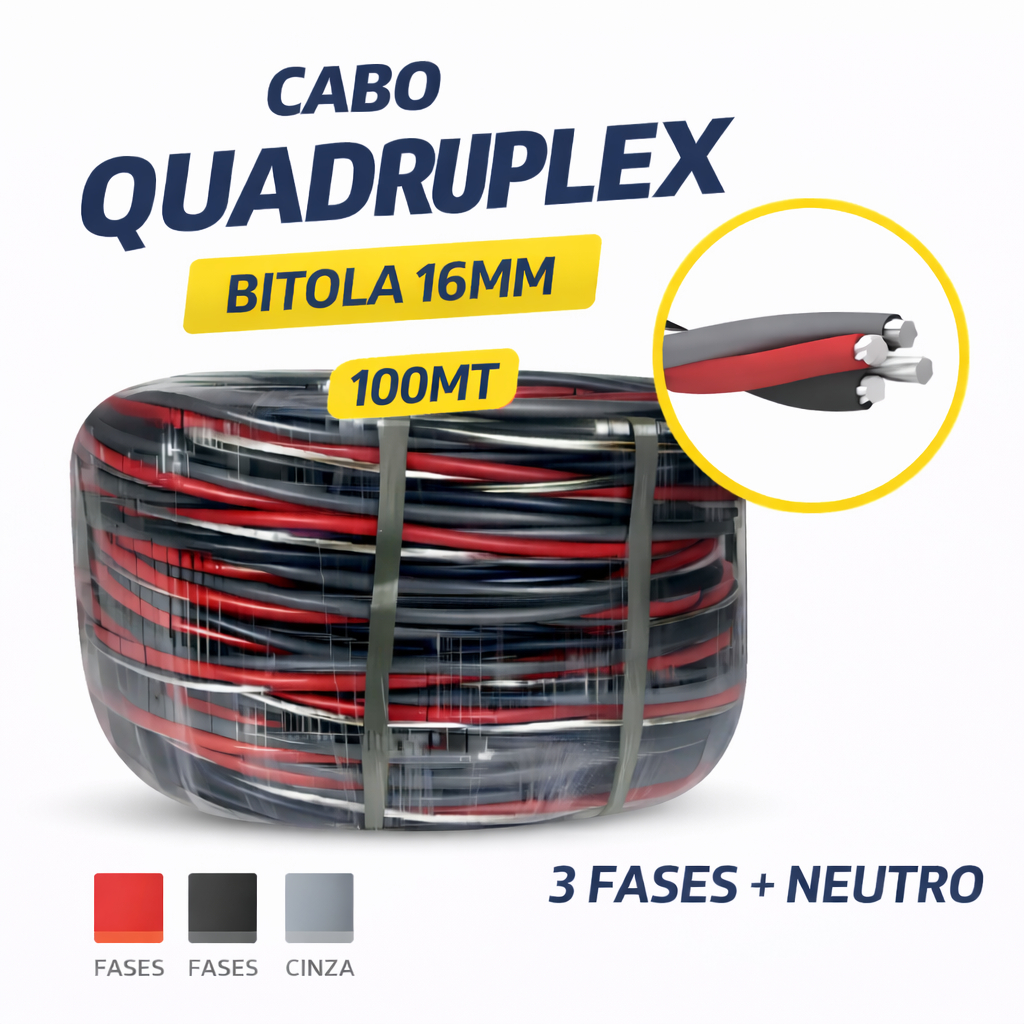 100MT CABO QUADRUPLEX 16MM NEUTRO NU (Pt/Cz/Vm)
