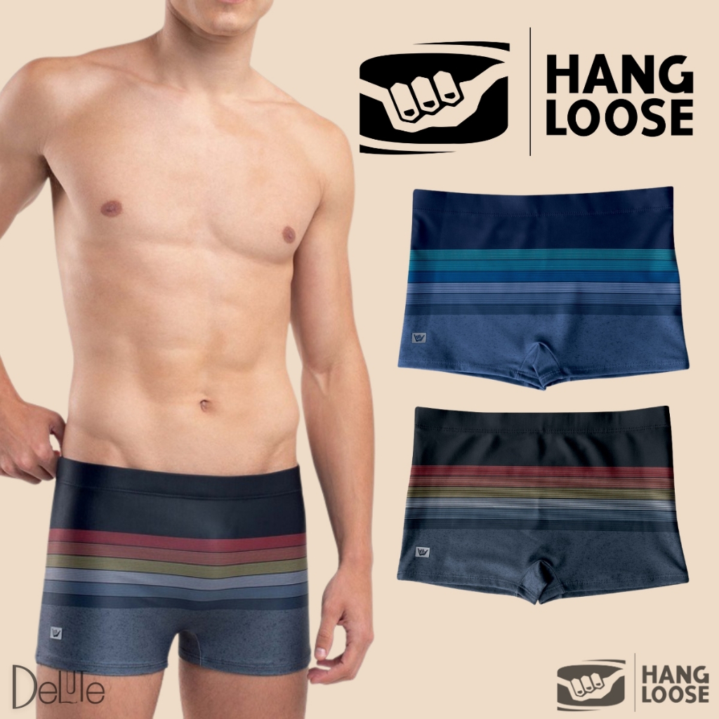 Sunga Hang Loose Boxer Box Masculina Estampa Listra Moda Praia e Piscina Verao Cordao de Regulagem