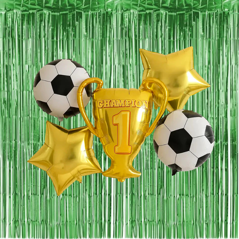 Kit Balão Metalizado Troféu Campeão Time Brasil Futebol - Cortina Metalizada em Oferta na Shopee