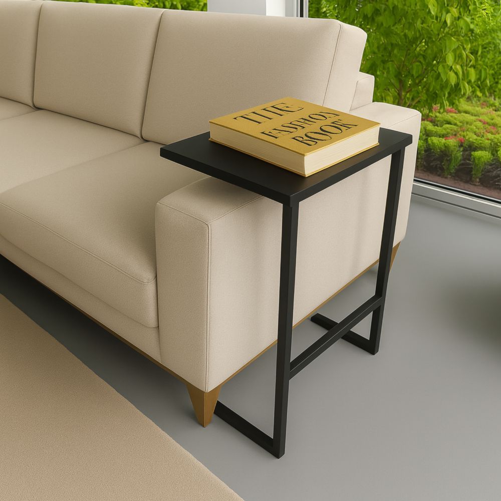 Mesinha Lateral Braço Sofa Apoio Estudos Pés de Ferro Decoração Sala em Oferta na Shopee