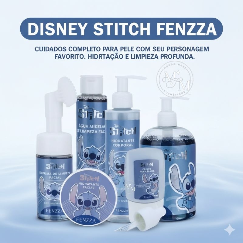Kit Skincare Stitch Fenzza Completo Presente Disney Licenciado Sérum Água Micelar Creme Facial Envio Imediato