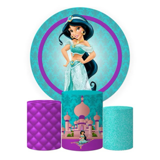 Trio Capas Cilindro + Painel Princesa Jasmine | Envio Rápido em Oferta na Shopee