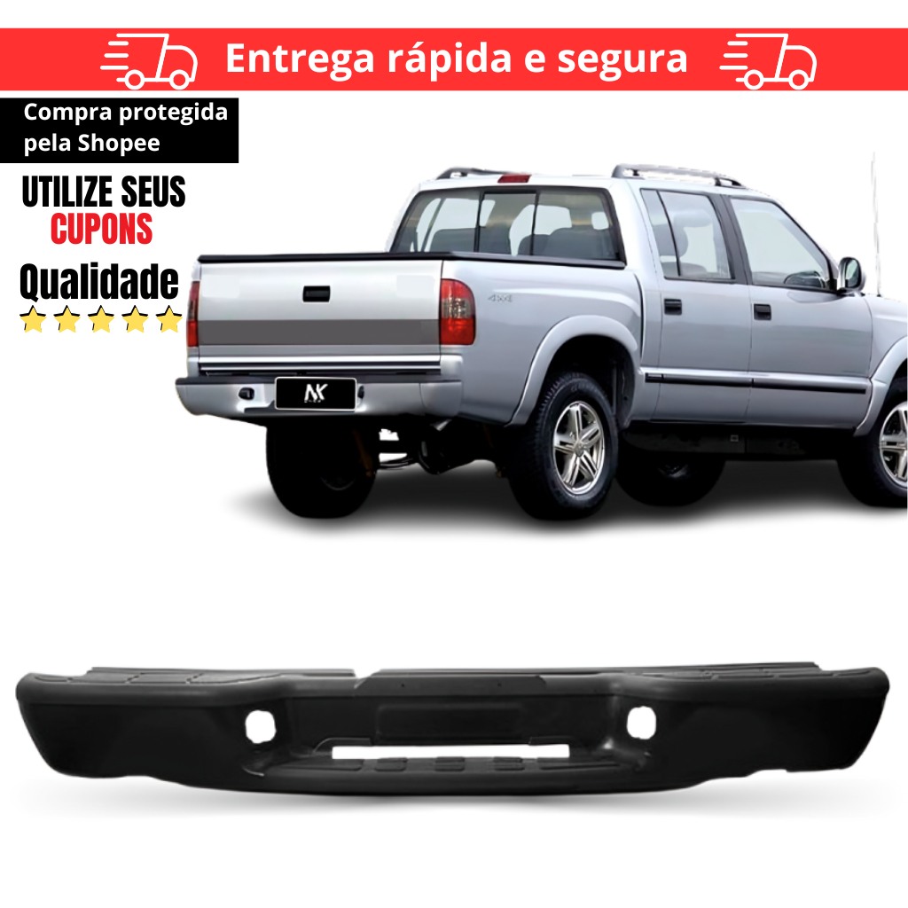 Parachoque Traseiro S10 2001 2002 2003 2004 2005 2006 2007 2008 2009 2010 2011