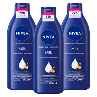 Kit 3 und Loção Hidratante Nívea Milk Pele Extra Seca 400ml em Oferta na Shopee