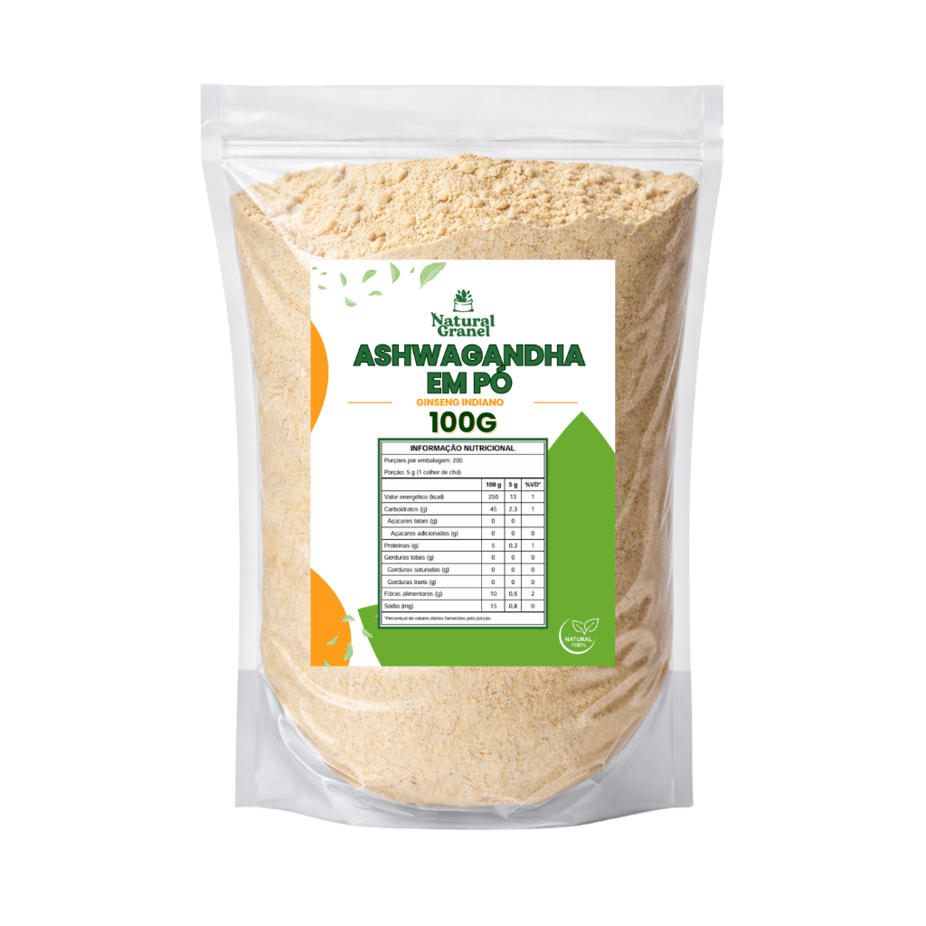 Ashwagandha Em Pó Pura 100% Natural Suplemento Ginseng Indiano em Oferta na Shopee