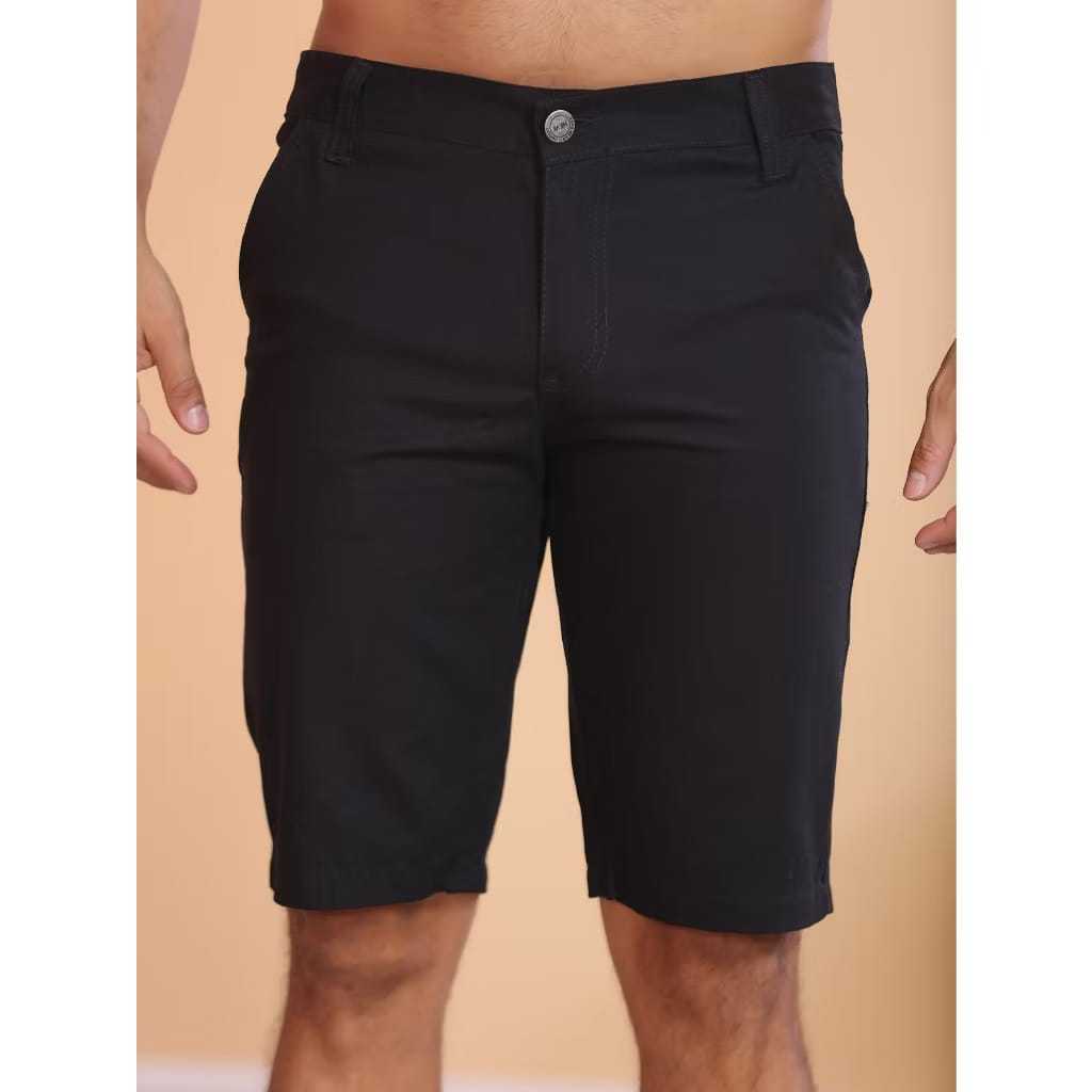 Bermuda Short Jeans Masculino com Lycra Elastano Preto