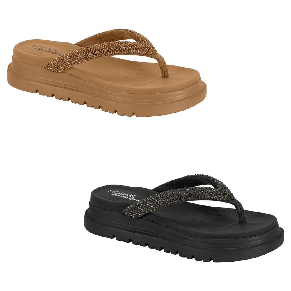 Chinelo Tamanco Casual Modare Strass Massageador Original em Oferta na Shopee