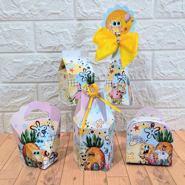 Kit Personalizados para festas de aniversário, lembrancinhas BOB ESPONJA ,  NEUTRO PEGUE E MONTE