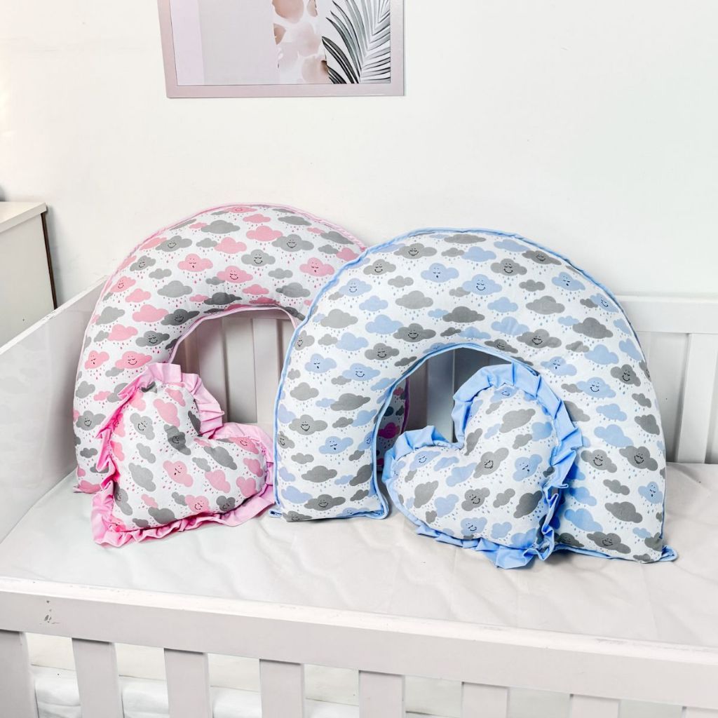 Almofada de Amamentação C-Shape Conforto para Bebê e Mamãe com Capa Removível