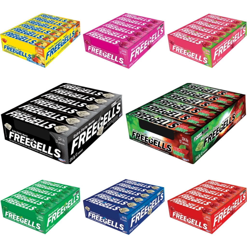 Freegells Drops Mentol Riclan Caixa C/12 Unidades | Escolha o Sabor em Oferta na Shopee