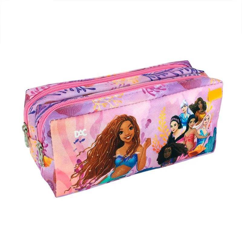 Estojo Escolar Duplo Princesa Ariel 2 Divisórias Dac Pequena Sereia