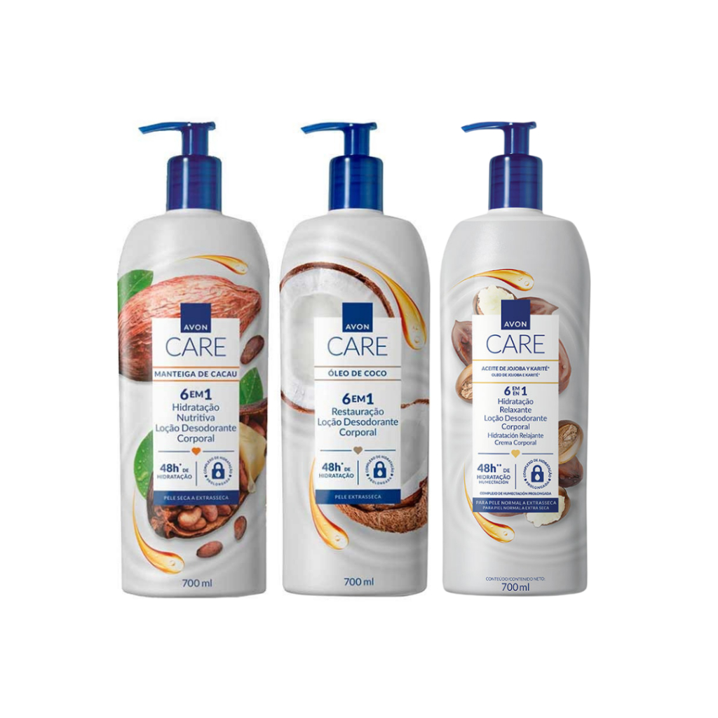 Creme Hidratante Corporal Avon Care Jojoba e Karité Óleo de Coco Manteiga de Cacau 700ml em Oferta na Shopee