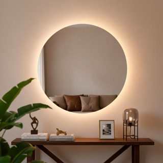 Espelho Decorativo Redondo 60cm para Escritório Sala Quarto Banheiro com Led em Oferta na Shopee