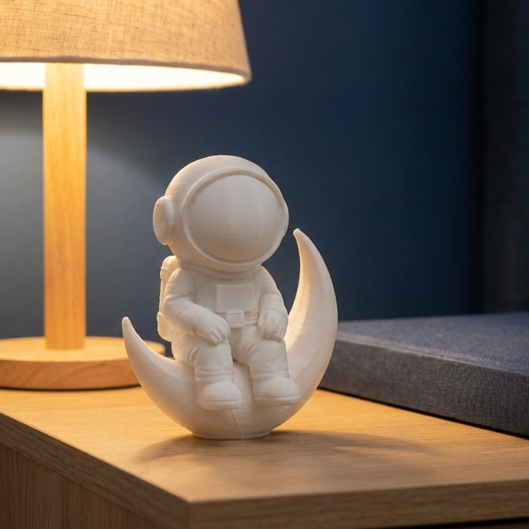 Escultura Astronauta na Lua Decorativa em PLA 10 cm | Decoração Moderna Minimalista Presente Criativo Geek em Oferta na Shopee