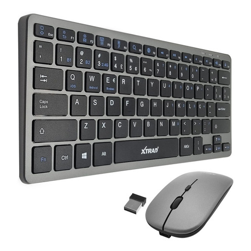 Kit Teclado e Mouse Bluetooth e Wireless, Bateria Recarregável, Sem Fio, Teclas Macias e Silencioso - HK8860 - XTRAD