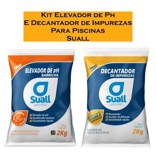 Kit Barrilha Elevador de Ph e Decantador de Impureza Saco 2Kg Suall