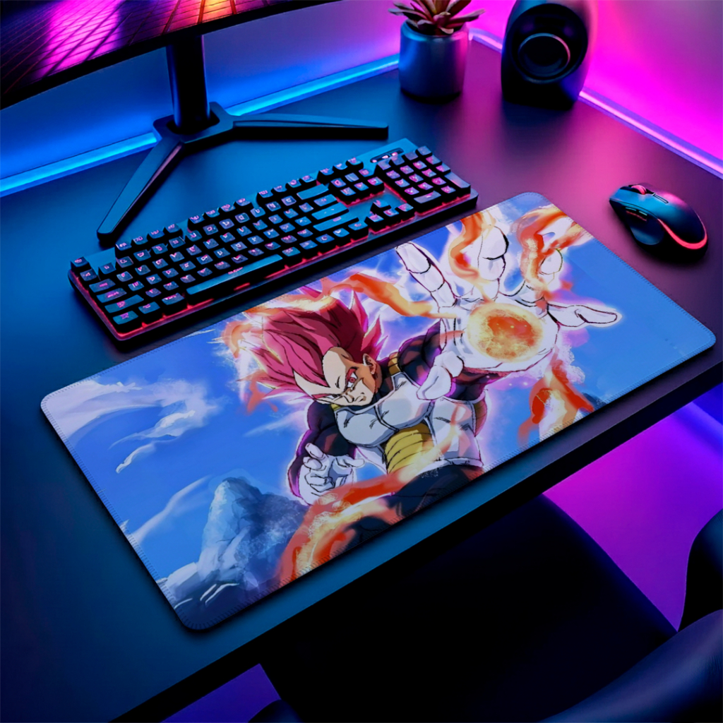 Mouse Pad Gamer Anime Vegita God Dragon Ball Broly Vários Tamanhos Pc Borda Costurada Speed Reforçado Acabamento Premium