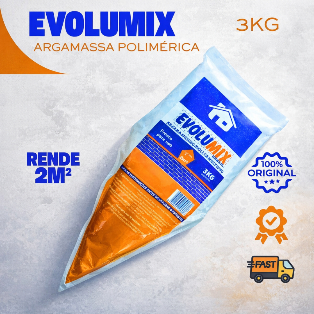 Argamassa Polimérica Evolumix 3kg | Fácil Aplicação Alta Fixação