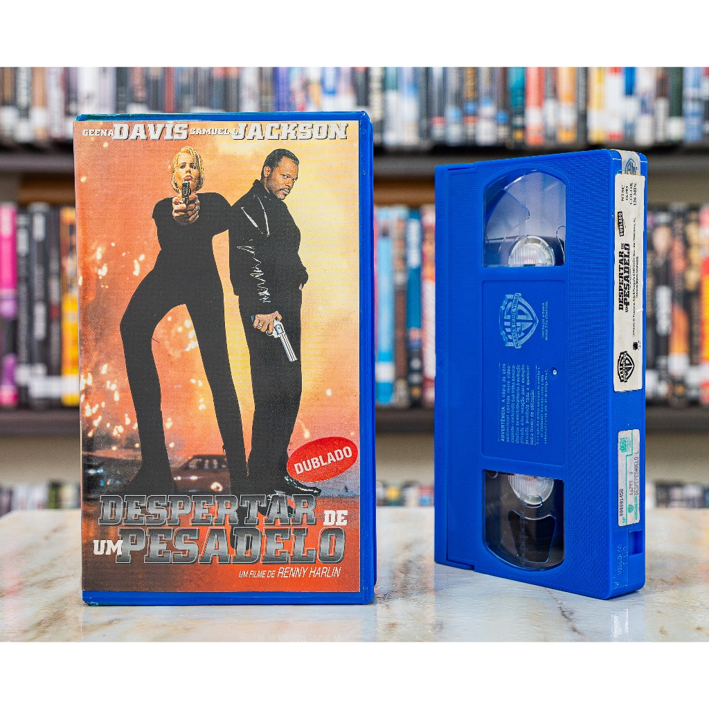 VHS Despertar De Um Pesadelo - DUBLADO - Geena Davis Samuel L. Jackson - Original - Fita de Vídeo Azul Filme - Raro