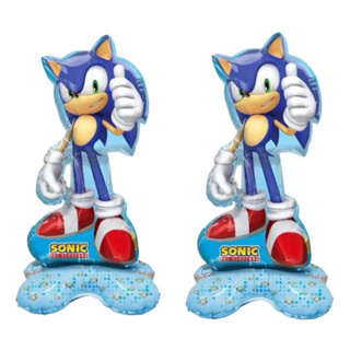 Kit C/5/10 Balão Metalizado Sonic 60Cm Base Mesa Enfeite Aniversário em Oferta na Shopee