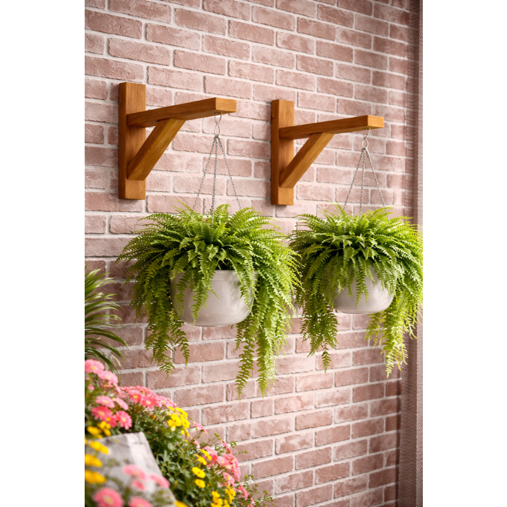 Kit 2 Mão Francesa para Pendurar Vasos de Plantas Suporte Pendente Suspenso em Madeira 24cm em Oferta na Shopee
