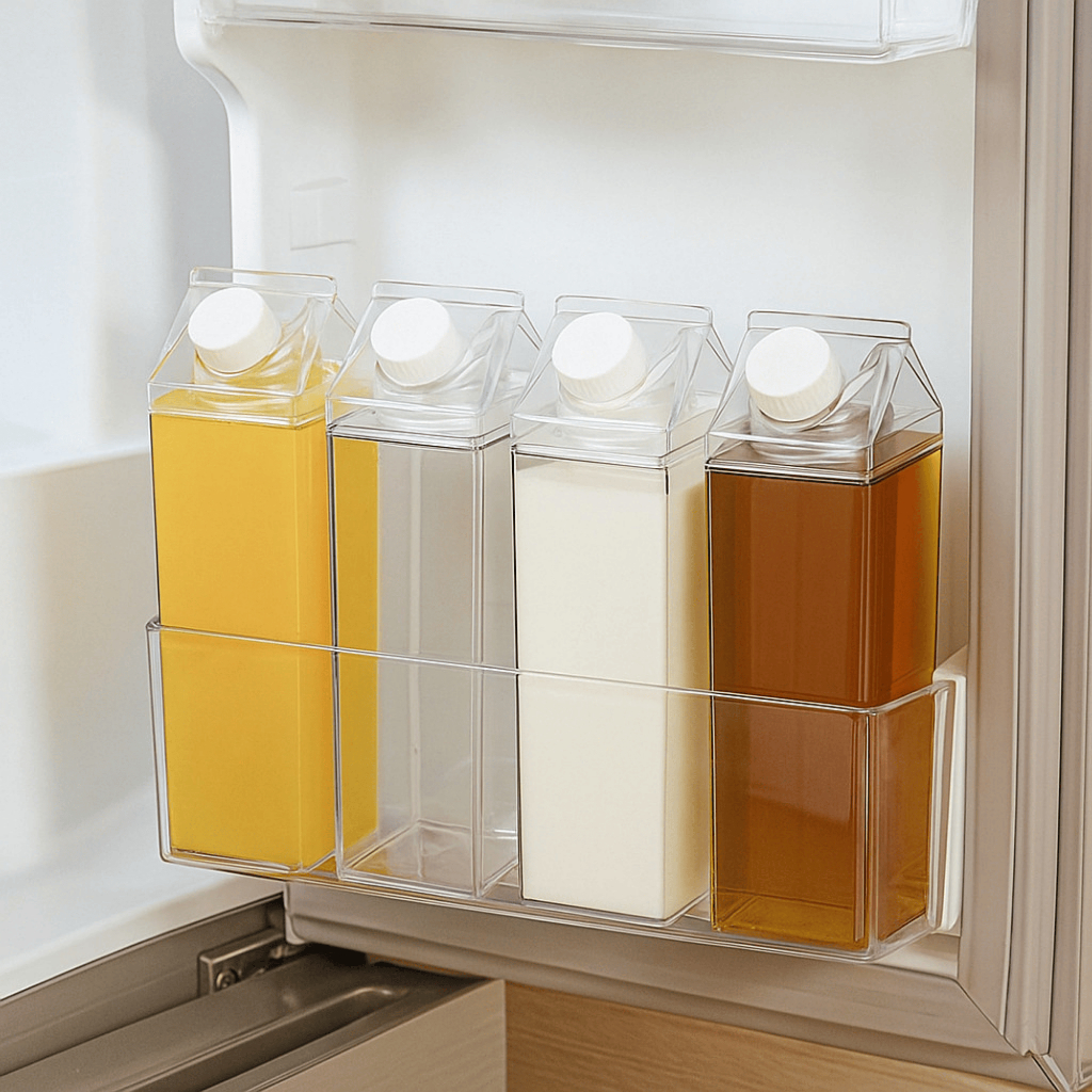 Garrafa Acrílica Transparente Caixa Leite Milk Portátil Decorativa Multi Geladeira Modelos Sortidos 480ml em Oferta na Shopee