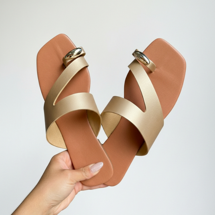 Sandalia Rasteirinha Flat Tendencia Feminina Moderno Sola Baixa Confortável