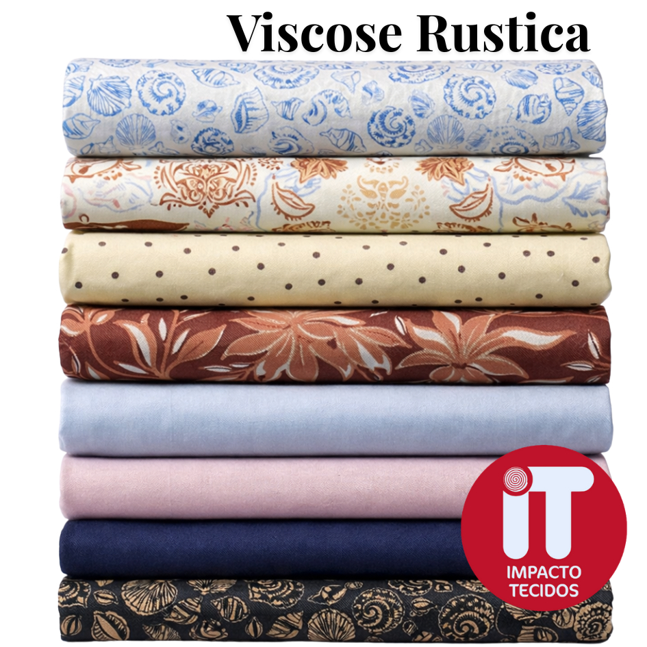 Tecido Viscose Rústica Estampada 80% Viscose 20% linho 1 metro x 1,50
