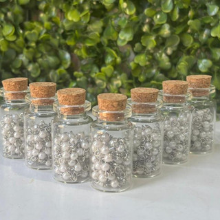 Kit 20 Unidades Terço Lembrancinha No Vidrinho Perola Branco Promoção