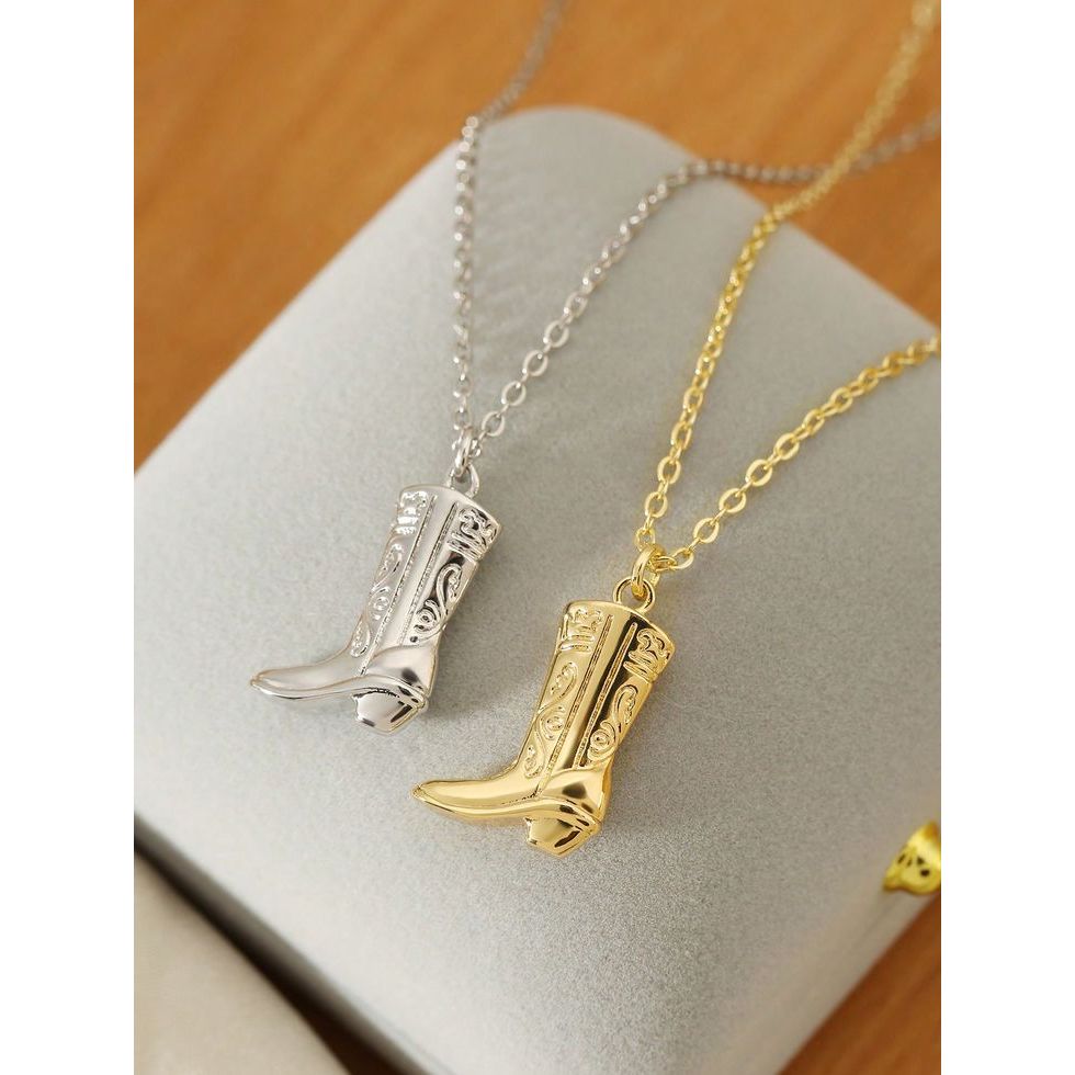 Colar Semi Joia Gravatinha Western Country Chapéu Bota Agro Moda Choker Moda Rodeio Festa Em Aço Inoxidavel