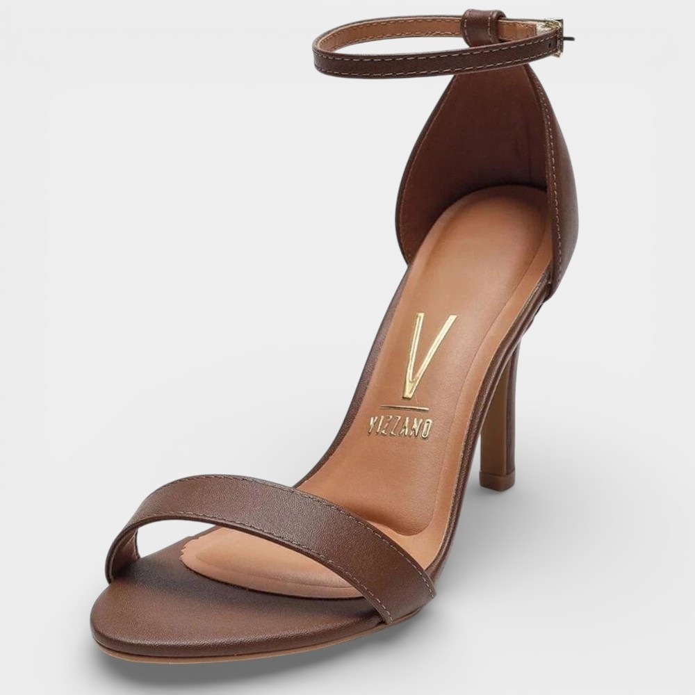 Sandália Vizzano Pelica Básica Salto Alto Feminina - Marrom em Oferta na Shopee