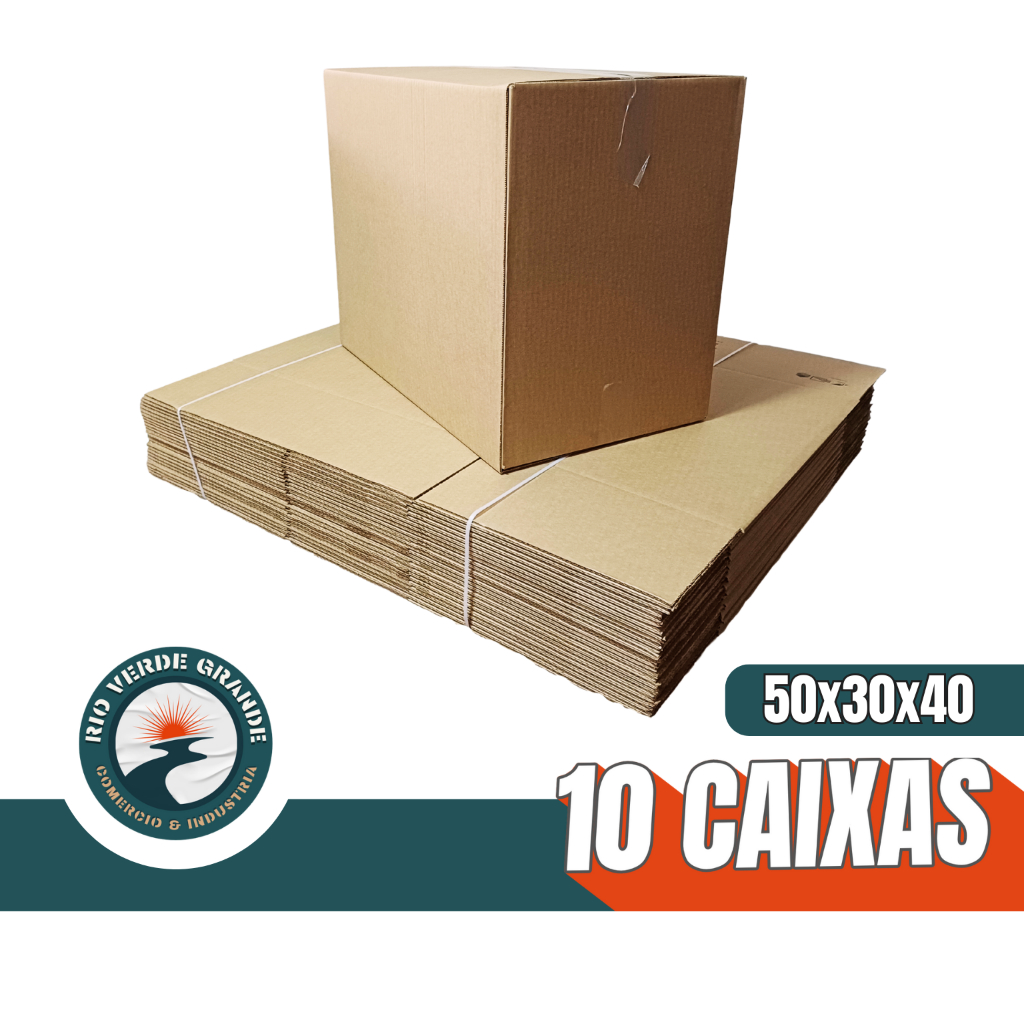 10 CAIXAS DE PAPELÃO (50x30x40)cm NOVA, KRAFT. PARA MUDANÇA, E-COMMERCE, COMÉRCIO em Oferta na Shopee
