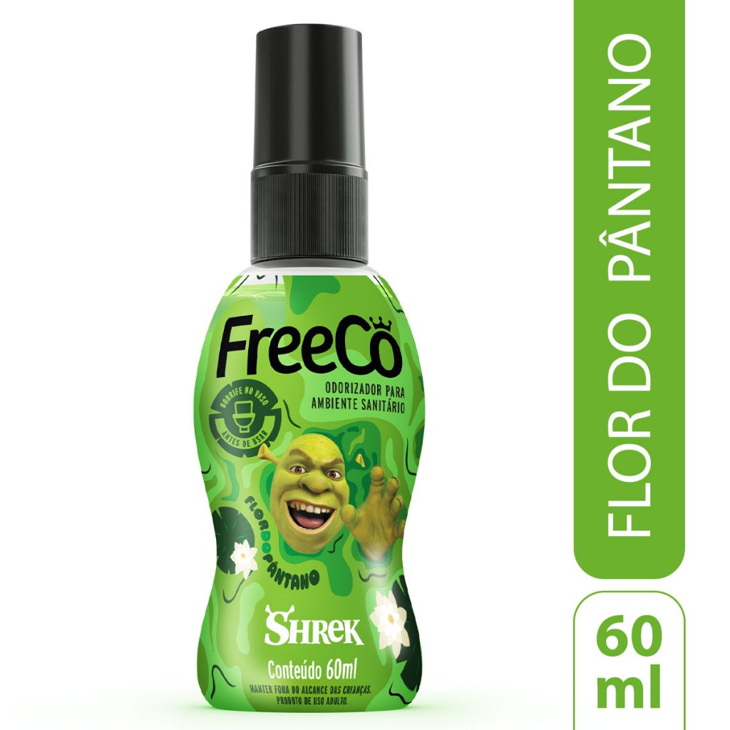 Bloqueador De Odores Sanitários - Freecô Shrek  Flor do Pântano 60ml em Oferta na Shopee