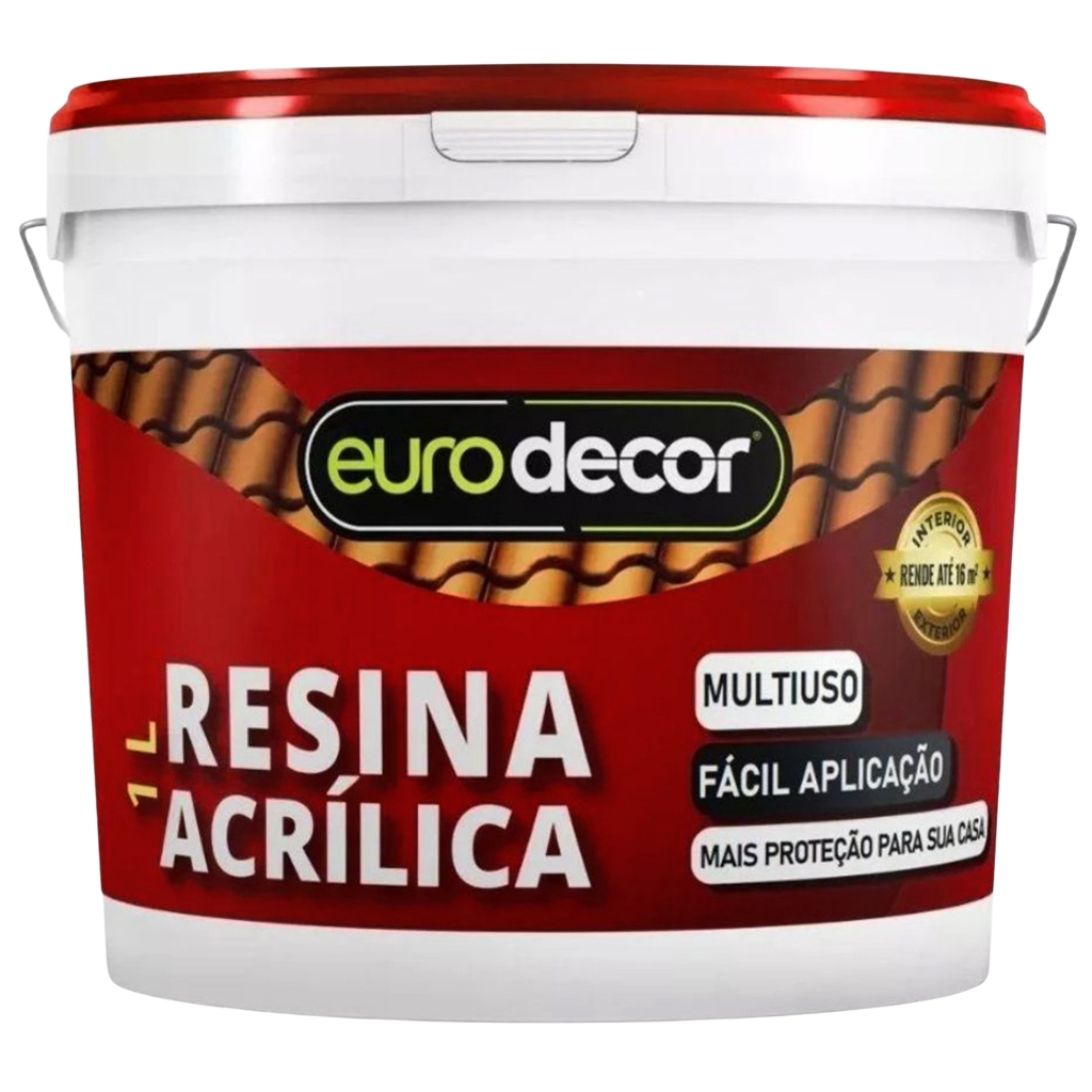 Resina Acrílica Litros Base Água Incolor Acetinada Telha Piso Parede Cimento