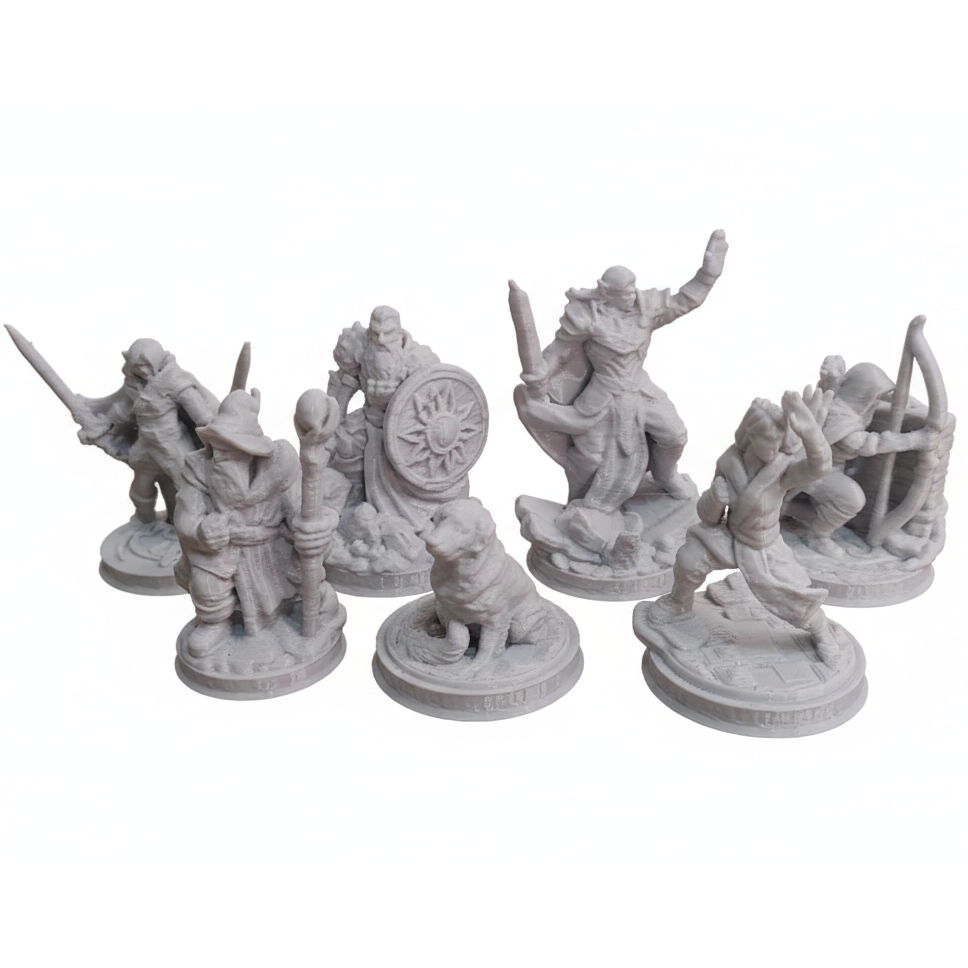 Set kit com 7 bonecos rpg D&D classes jogos tabuleiro
