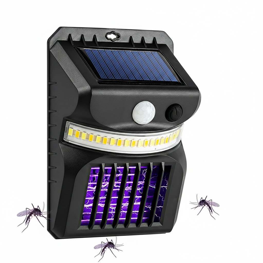 Lâmpada Solar de Parede Com 3 Tipo de Luz Raio UV Mata Mosquito Killer Luminaria Repelente de Inseto