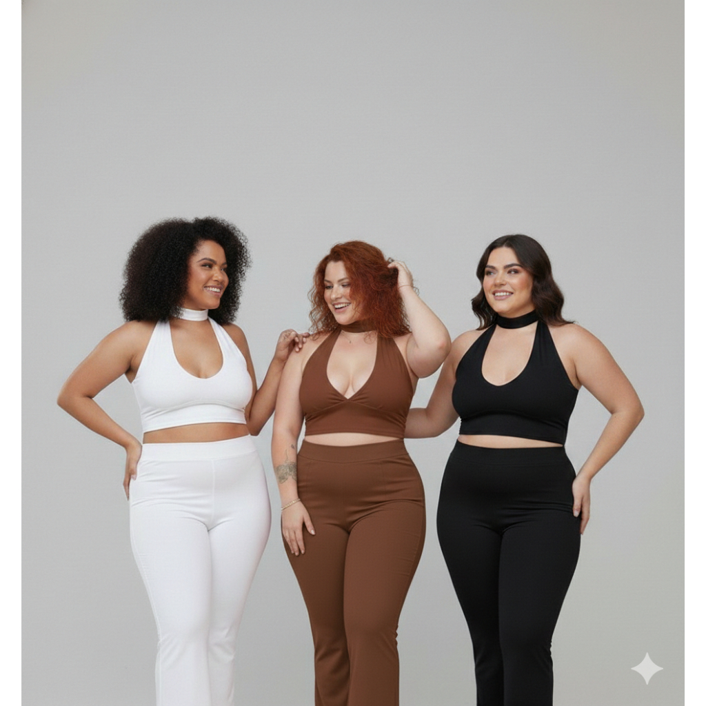 Blusa Top Cropped Plus Size Frente Única Amarração Multi Formas Decote Sexy Moda Gringa Tendencia em Oferta na Shopee