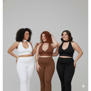 Blusa Top Cropped Plus Size Frente Única Amarração Multi Formas Decote Sexy Moda Gringa Tendencia em Oferta na Shopee