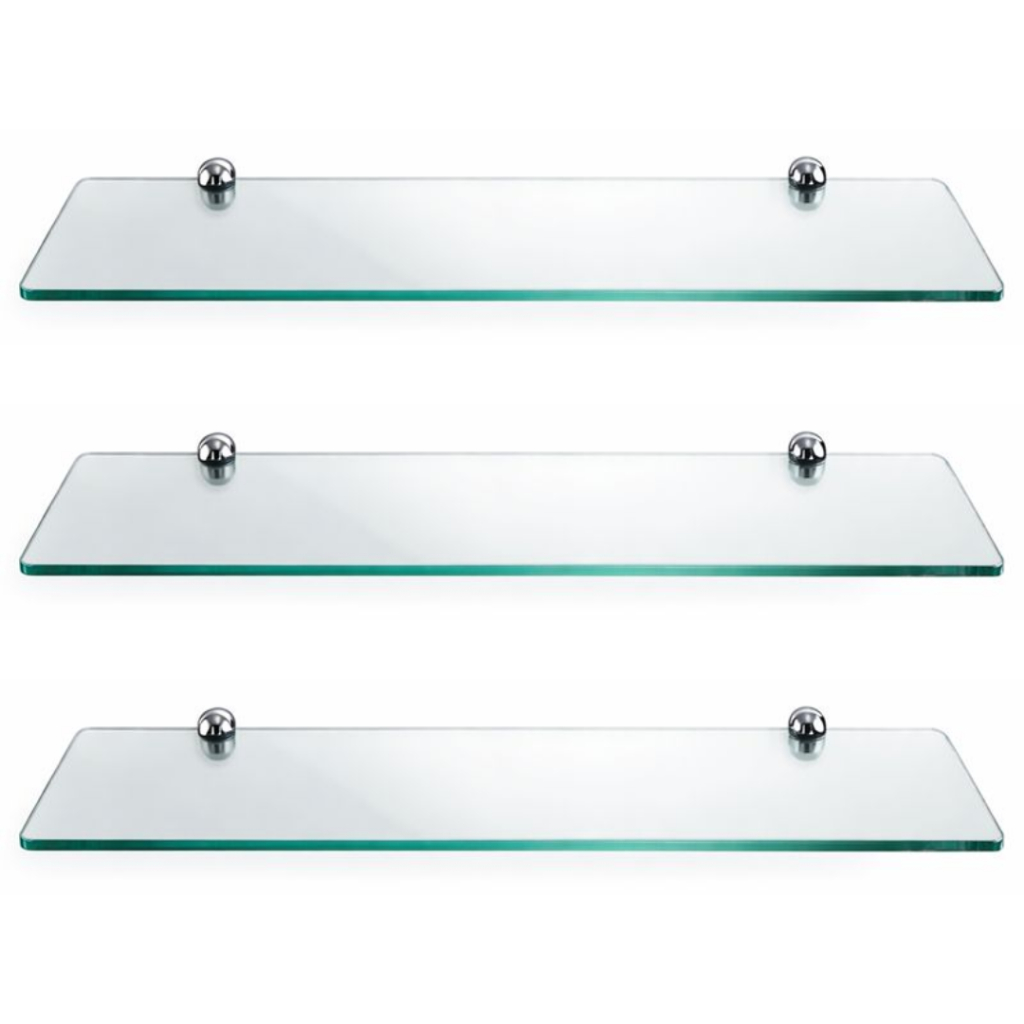 Porta Shampoo/Prateleira Vidro 40x10, 30x10 Nicho Para Banheiro Suporte Multiuso 6mm