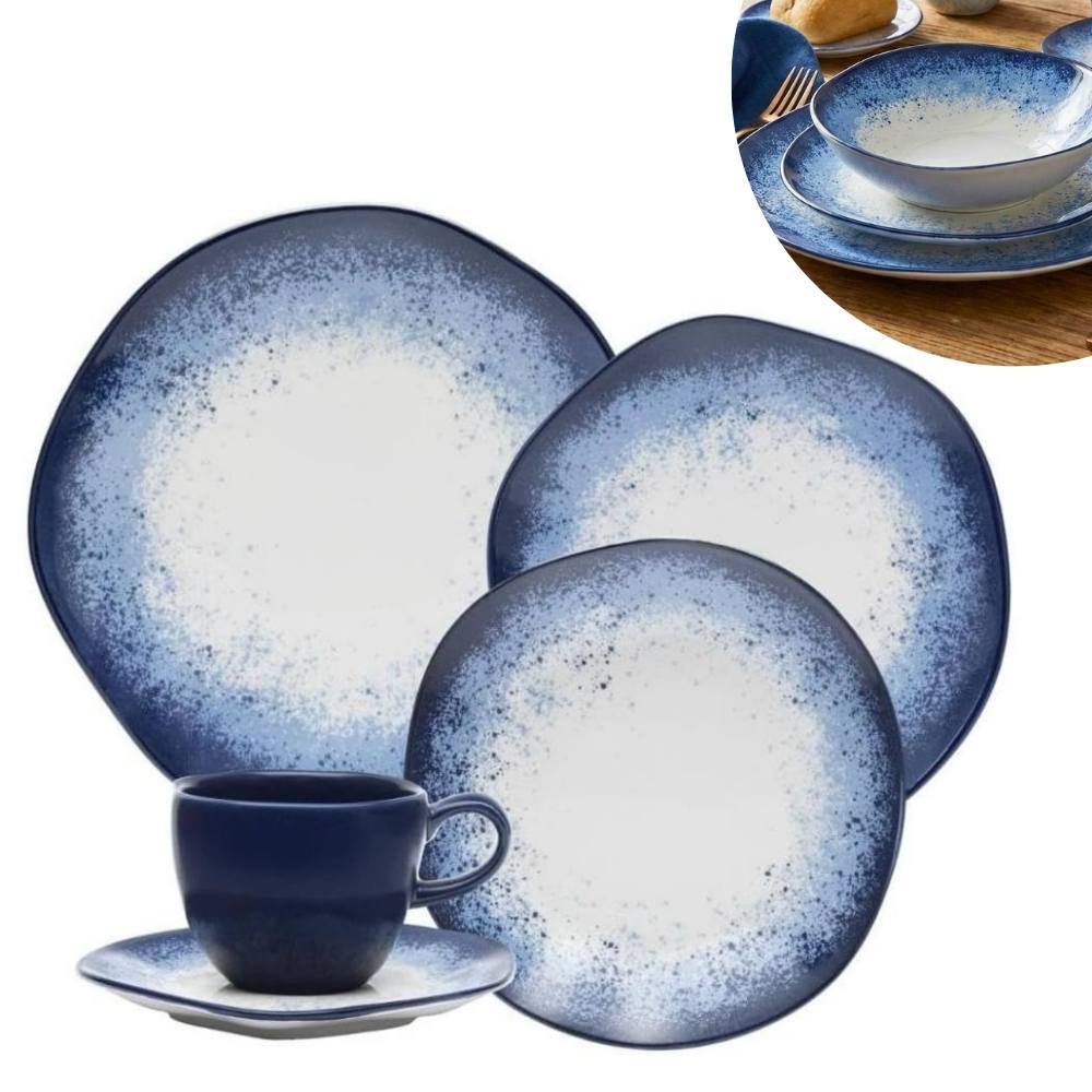 Aparelho de Jantar Oxford Ryo Galápagos 20pçs Porcelana Janta e Chá