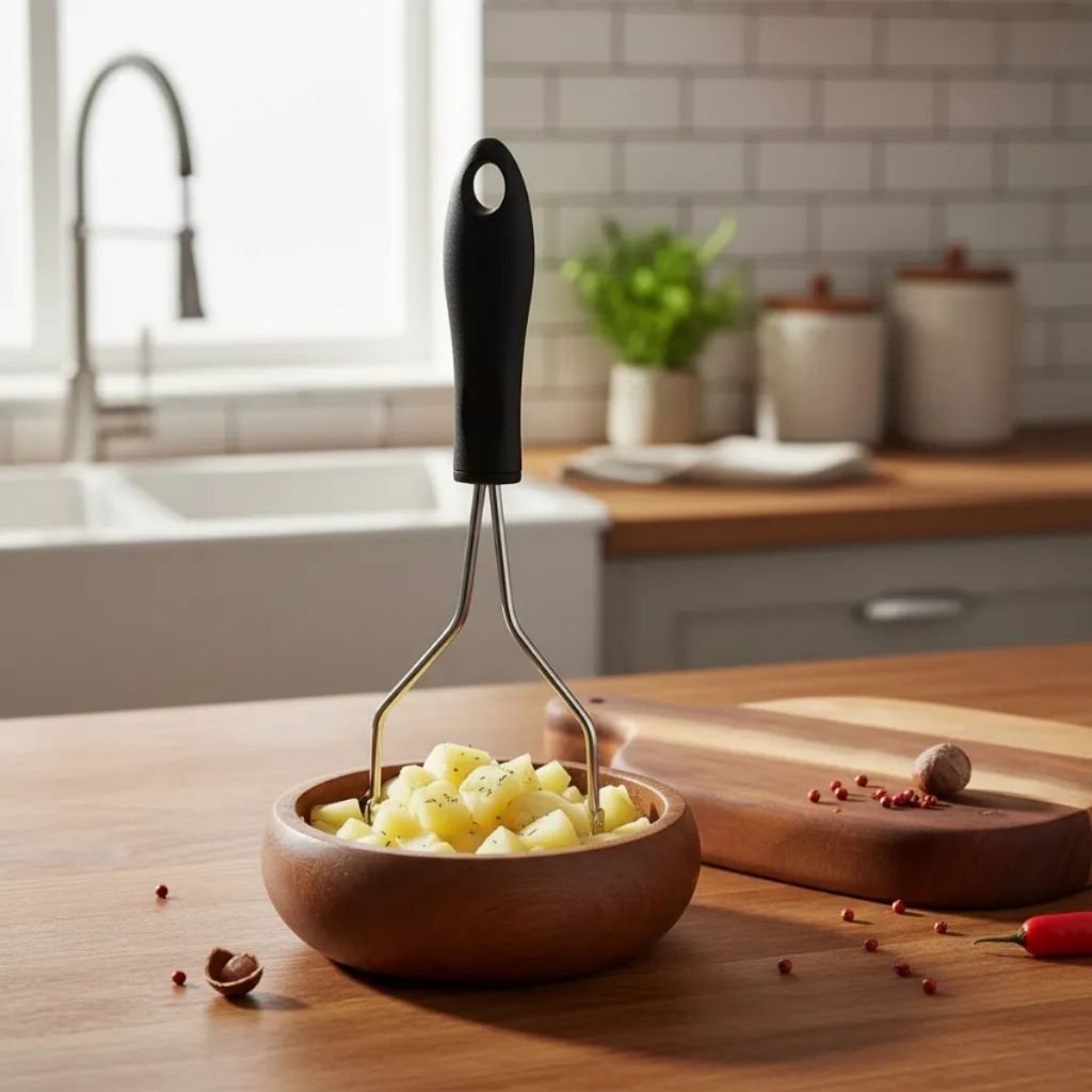 Amassador Manual de Legumes e Batatas em Aço Inox com Cabo Confortável de Plástico Duhome em Oferta na Shopee