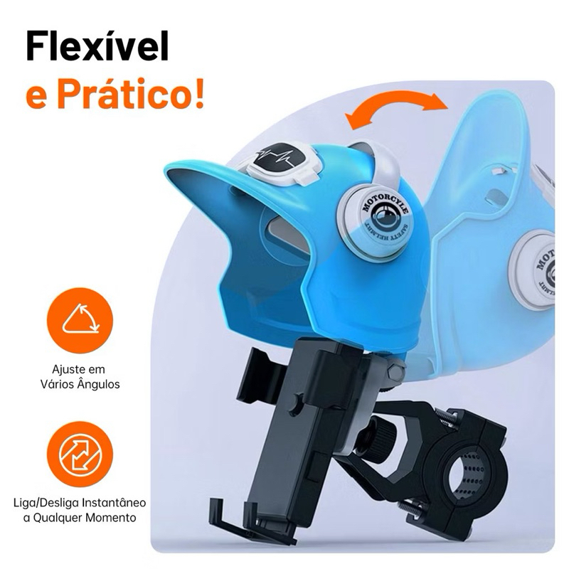 Suporte de Celular Para Moto Proteção de Telefone Capacete Motocicleta Bicicleta Navegação Elétrica