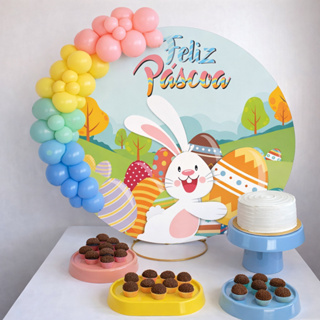 Capa Painel 50 x 50 Festa Redondo Páscoa em Oferta na Shopee