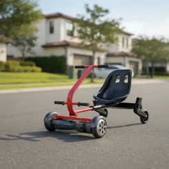Hoverkart Assento para Hoverboard Universal 6.5 8 10 com Guidão Ajustável até 100kg