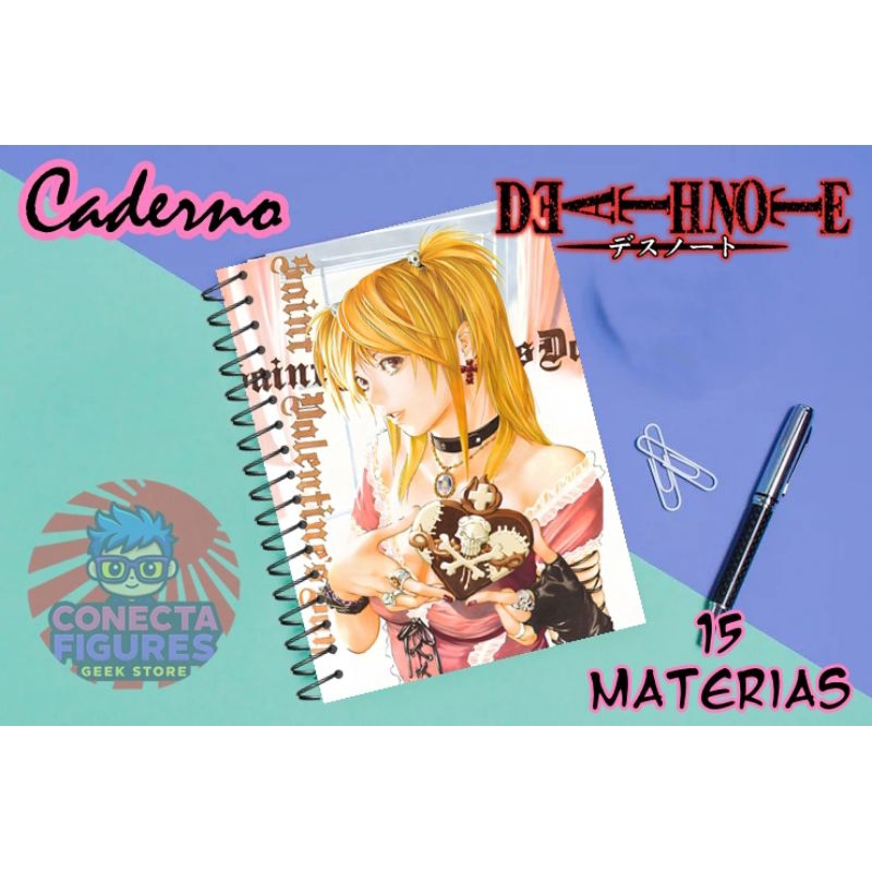 Misa Death Note caderno 15 matérias anime manga