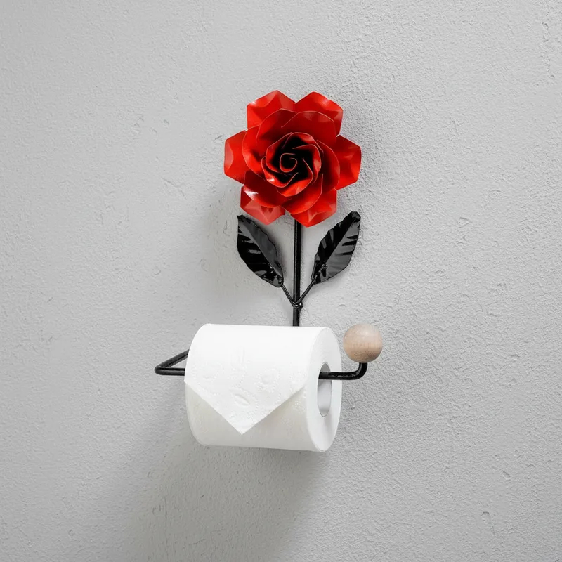 Porta papel higiênico com flor rústico em Oferta na Shopee