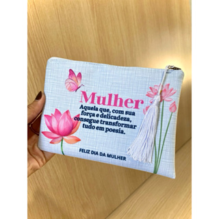 KIT 10 UNIDS Necessaire bolsinha Dia da Mulher Personalizada Floral Delicada Lembrancinha Feminina Presente Especial em Oferta na Shopee