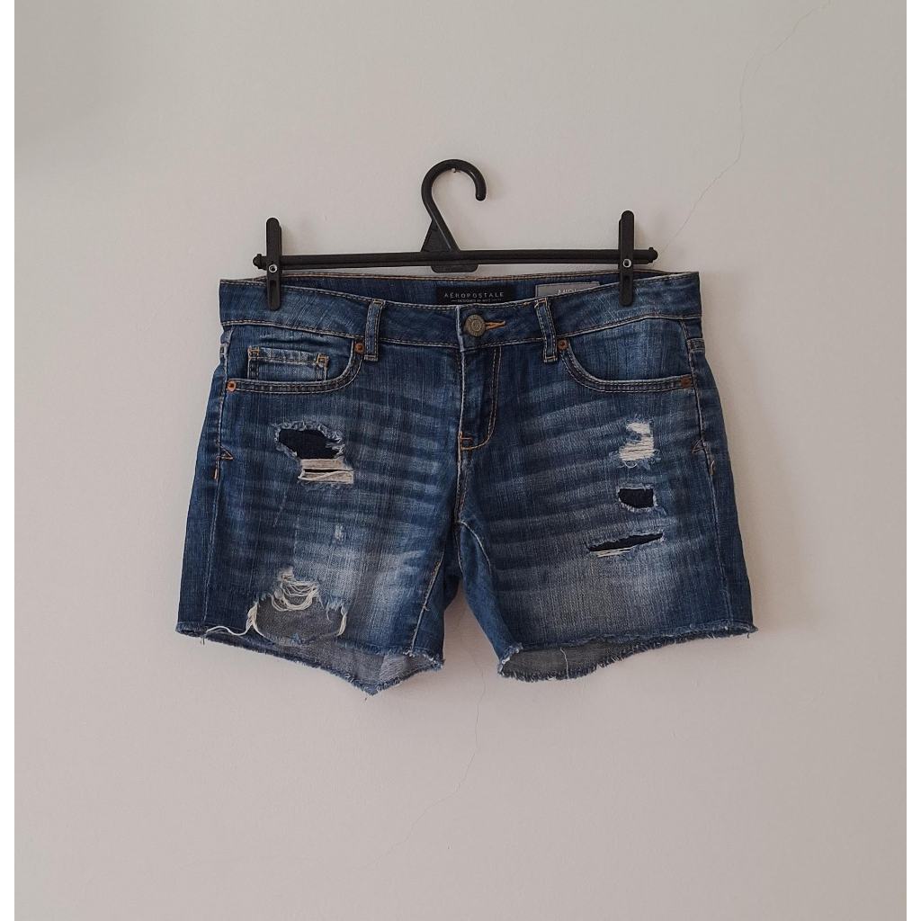 Short Jeans Feminino Aeropostale Destroyed Tamanho 36 Casual Estiloso