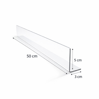 Kit Cantoneiras Aparadoras para Gôndolas 50x5 cm Cristal Transparente em Oferta na Shopee