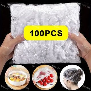 KIT 100/200/300 Tampas De Plástico Descartável Para Alimento Toucas Descartáveis Cozinha …